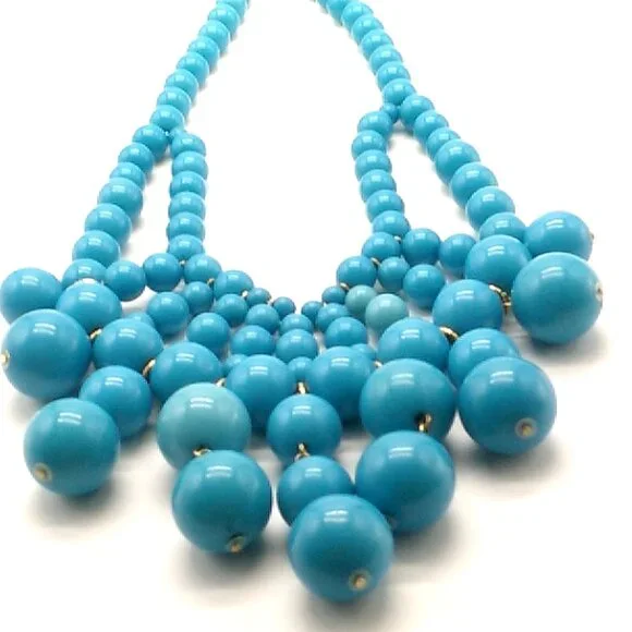 Erica Lyons Faux Turquoise Beaded Statement Necklace - Picture 7 of 12